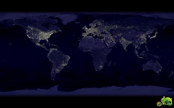 Земля ночью из космоса. 2010 год.